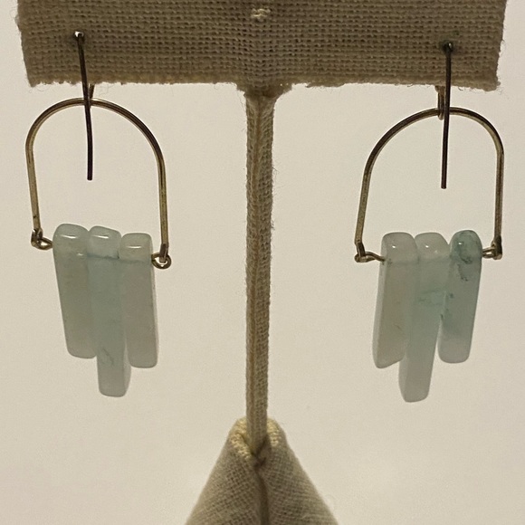 Jade Stone Dangle Earrings - Picture 4 of 4